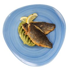 BRANZINO CON PURÈ AL PESTO