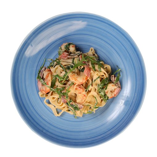 TAGLIATELLE AI GAMBERI E RUCOLA